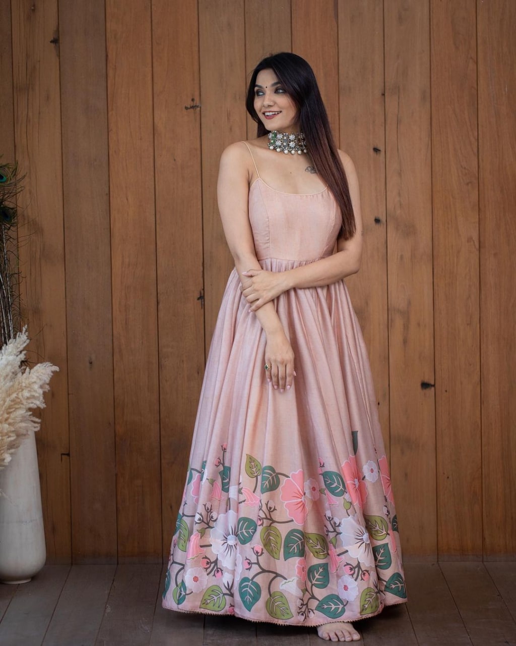 Presernting New Stylish Designer Digital Printed Gown