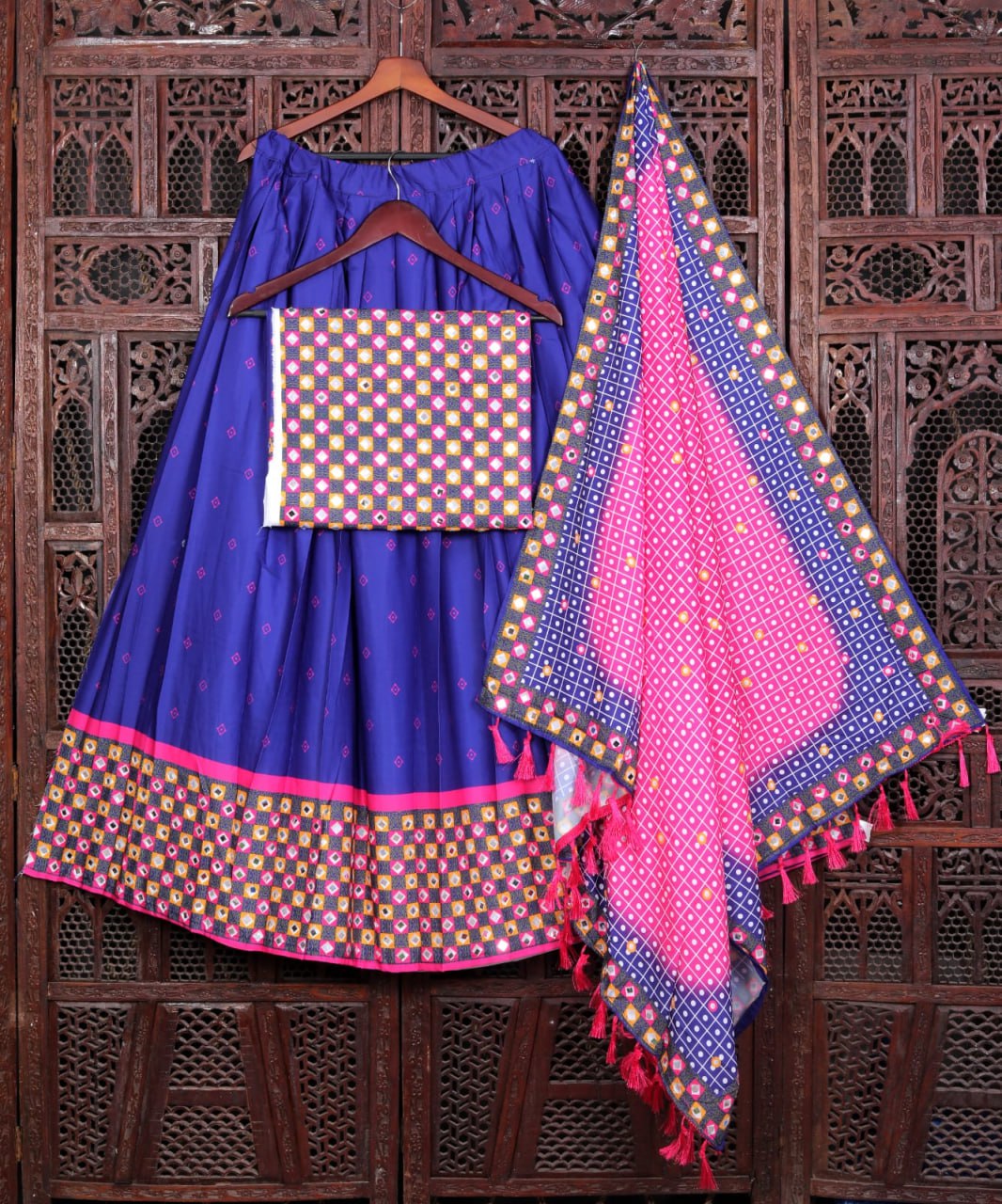 Navratri Navy Blue Colour Digital Printed Work Lahenga Choli With Dupatta