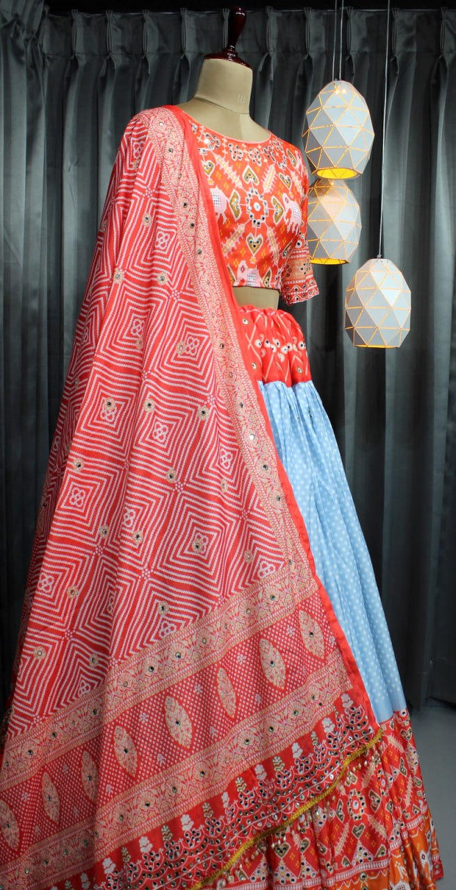 Presernting New Stylish Designer Digital Printed Work Lahenga Choli With Dupatta