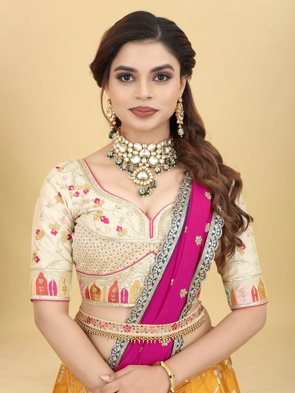 Haldi Bridal Lahenga Choli With Heavy Taffeta Silk Fully Stitched