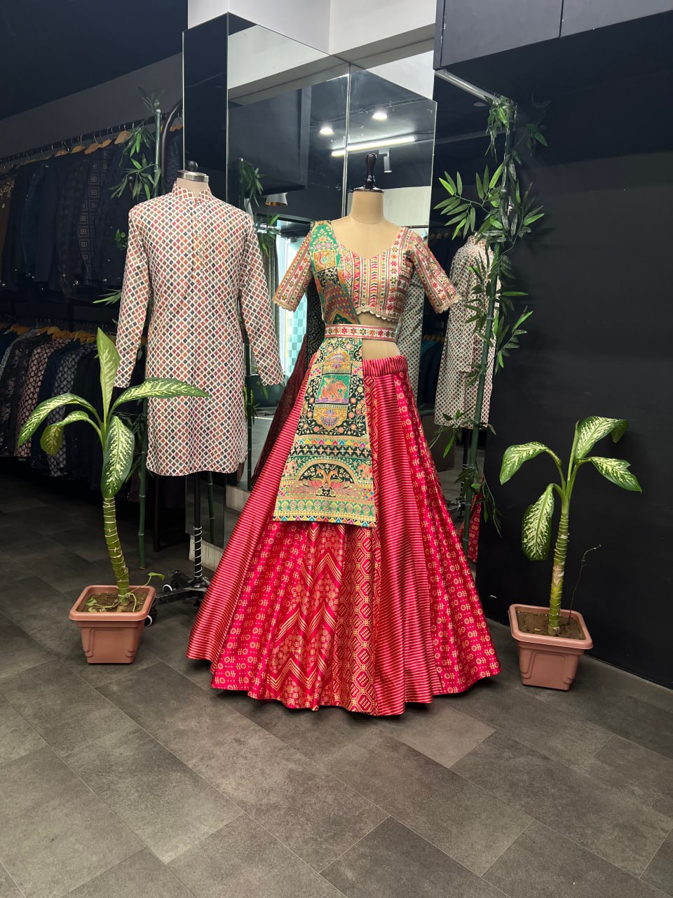 Rani Pink Colour Heavy Malai Satin Digital Print Lehenga Choli Fully Stitched