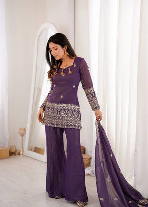 Zari embroidered sharara set for Eid and sangeet