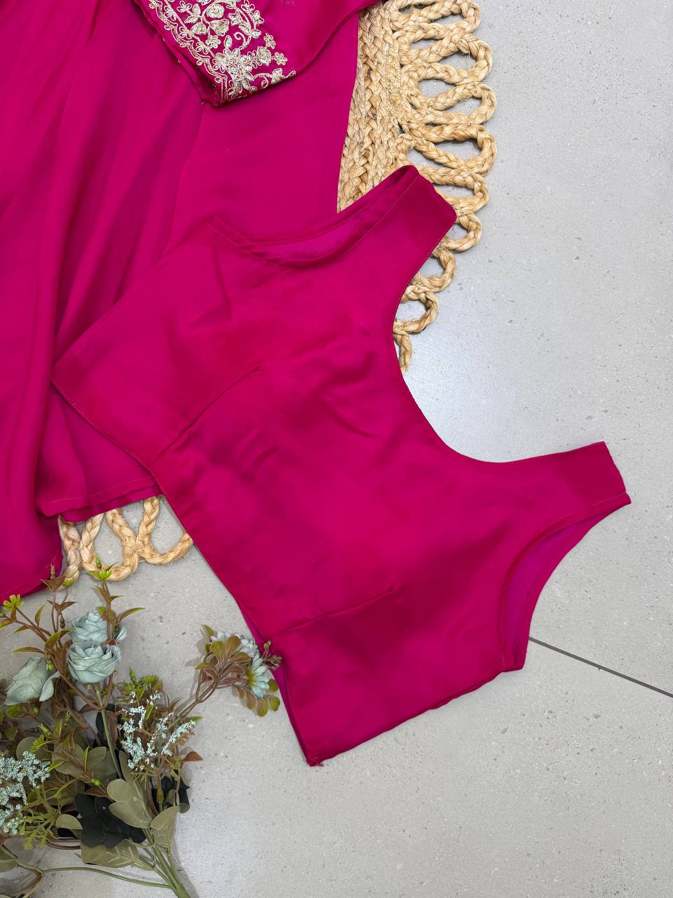 Rani Pink Rangoli Georgette Cording Embroidery & Sequin Work Designer Shrug Set With Inner