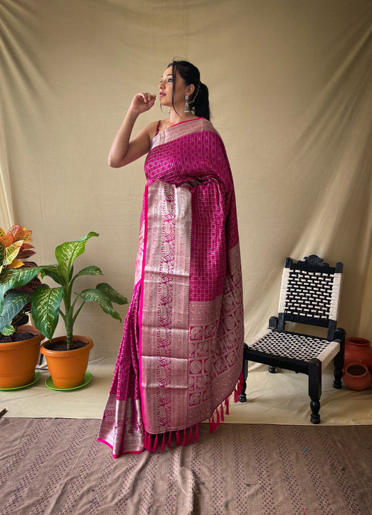 Pink Color Kanjivaram Silk Saree