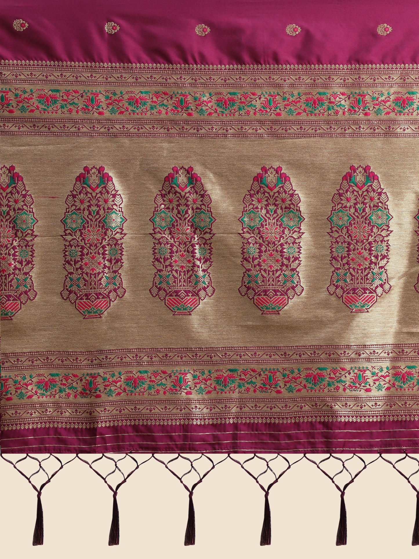 Purple Color Floral Woven Design Zari Paithani Saree