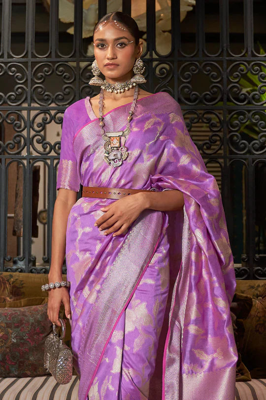 Mauve Purple Kanjivaram Saree