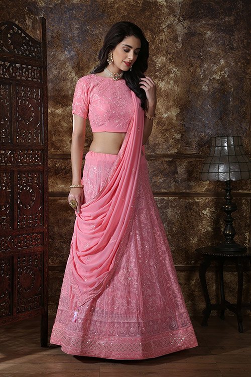 Pink Designer Lehenga Choli Buy Now Shubhkala Store