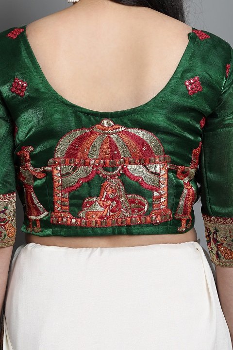 Patola Silk Saree | White, Bottle Green, Red Panetar Wedding Saree | Doli Design Saree