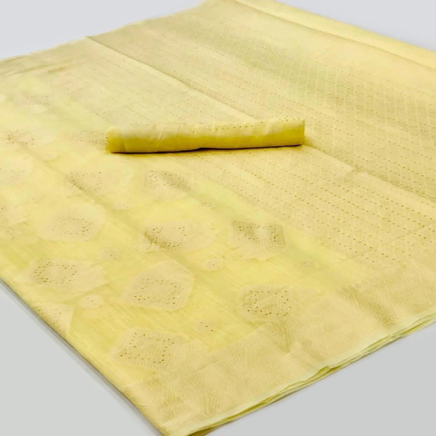 Yellow Woven- Sequence Handloom Silk Saree