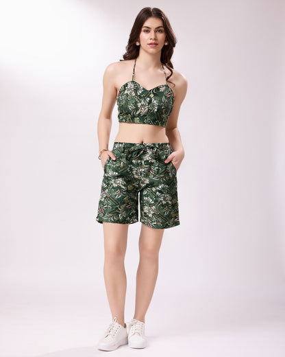 Exclusive Green Color Designer Three Piece Co-Ords Set