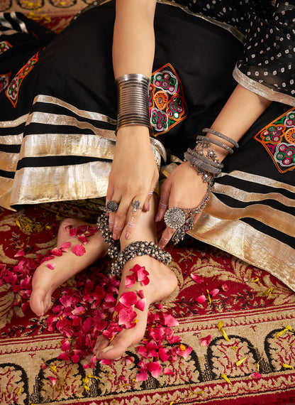 Premium Black Viscose Rayon Premium Navratri Lehenga Choli
