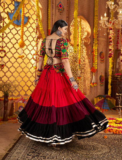 Multi Color Traditional Viscose Cotton Premium Navratri Lehenga Choli