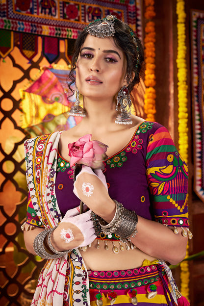 Elegance Colorful Mirror Work Navratri Special Lehenga Choli
