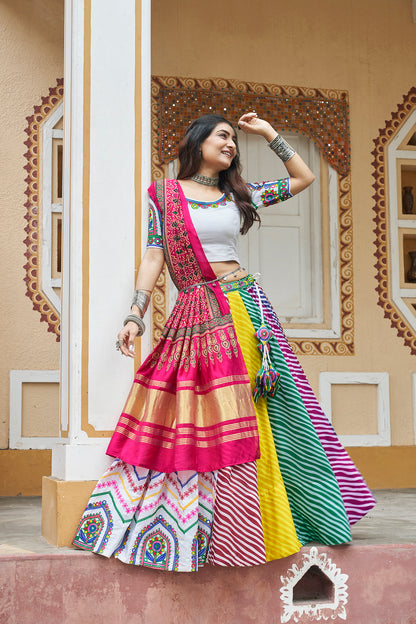 The Exclusive Navratri Special Flor Print Chnaiya Choli for Women