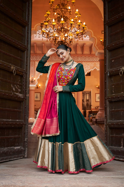 Green Color Ghagra Choli Online Shopping for Navratri