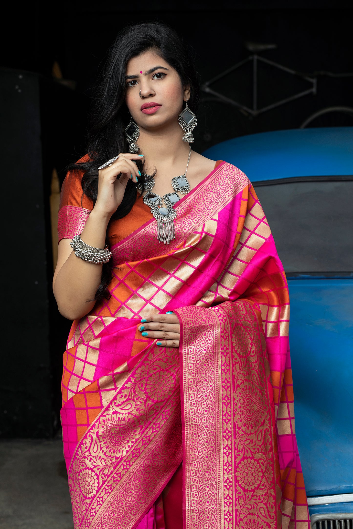 Pink Color Pretty Pink Banarasi Weaving Silk Wedding Wear Saree