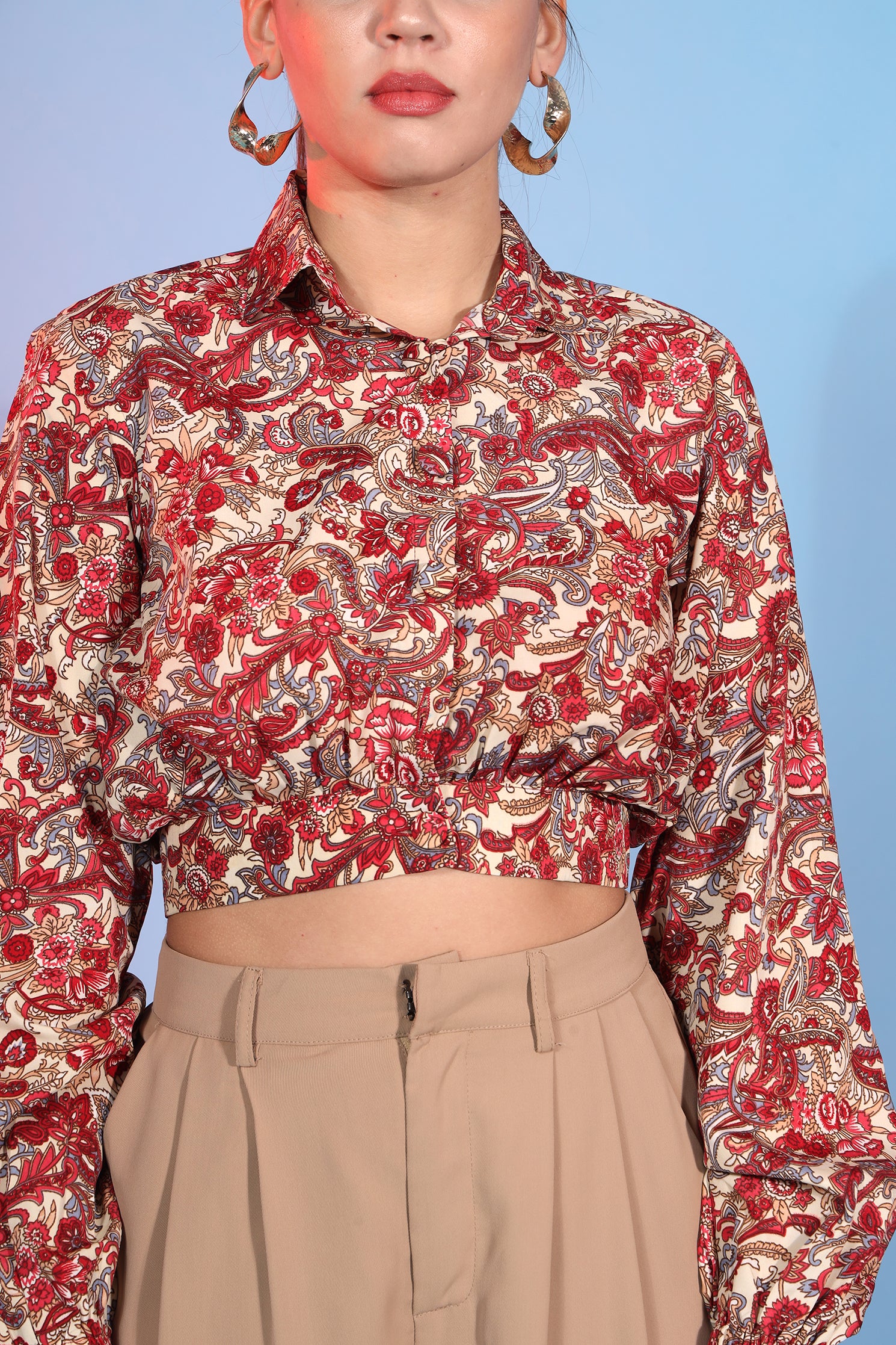 Multi Creap Printed Casual Designer Top