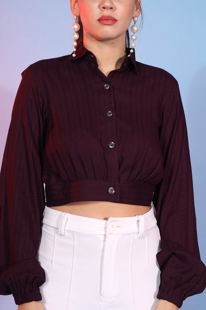 Purple Viscose Reyon Casual Designer Top