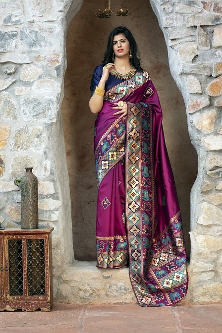 Purple Color Exclusive Party Wear Saree Collection