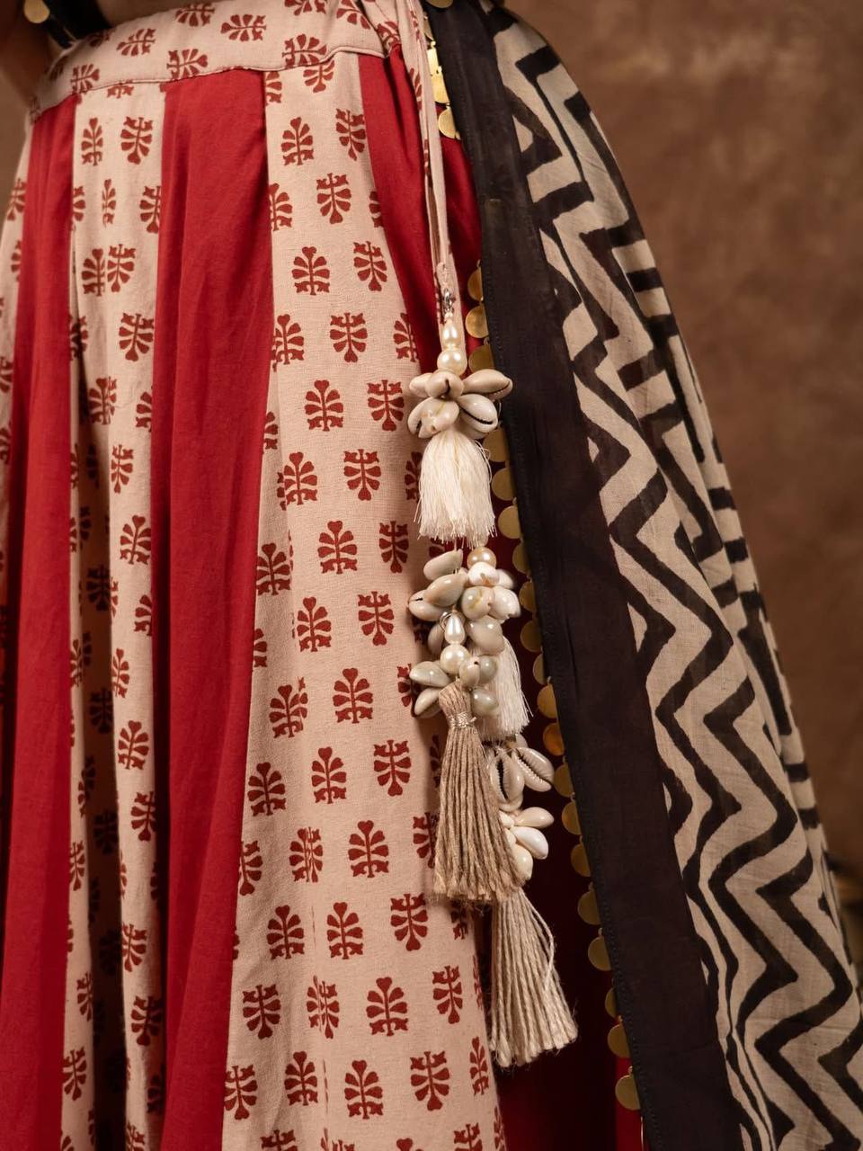Maroon Reyon Full Stitched Navratri Lehenga Choli