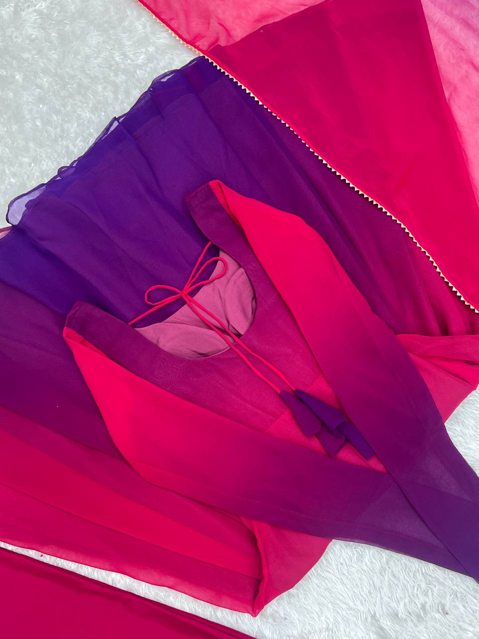 Dark Pink Pure Soft Fox Georgette Colourfull Padding Anarkali Salwar Suit