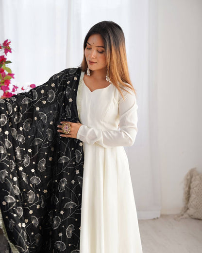 Black Vichitra Silk Festivities And Weddings Anarkali Salwar Suit