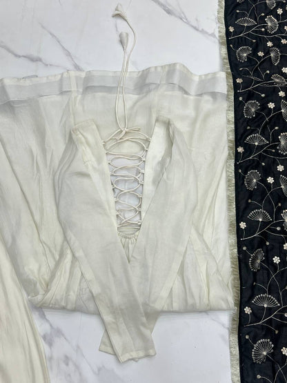 Black Vichitra Silk Festivities And Weddings Anarkali Salwar Suit