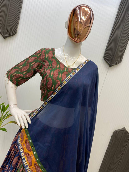 Multicolor Rayon Real Mirror Work Navratri Lehenga Choli