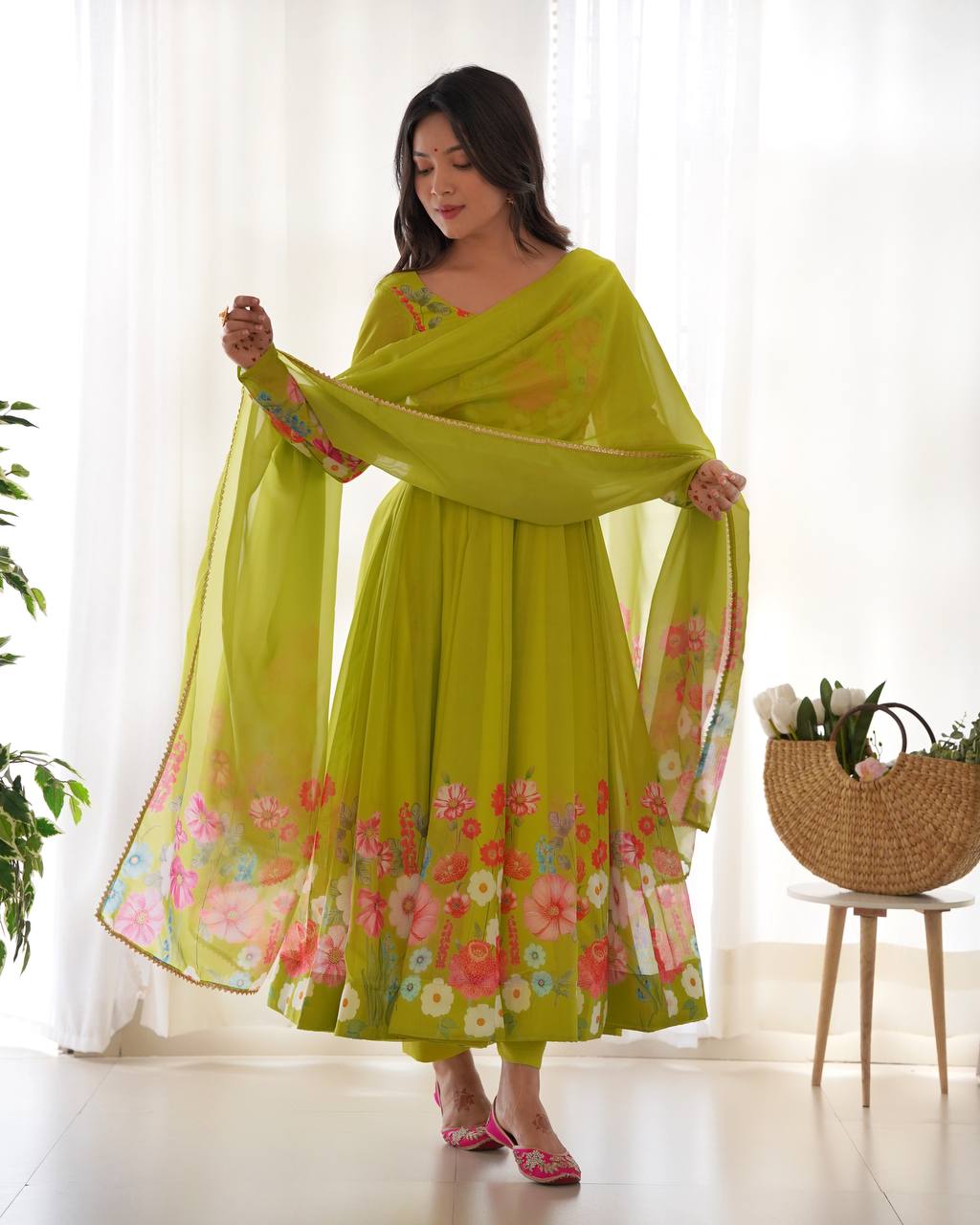 Liril Pure Soft Organja Silk Flower Position Outing Work Salwar Suit