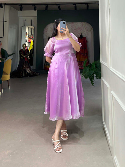 Lavender Glamour Burberry Silk Plain Gown