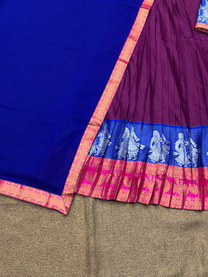 Authentic Kanchi cotton langa voni for temple wear

