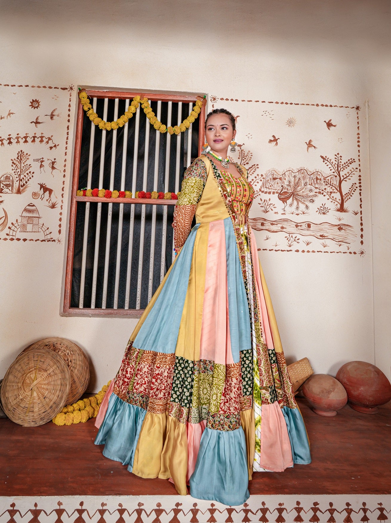 White Color Heavy Rayon Cotton Fire Traditional Indo Western Full Stitched Lehenga Choli