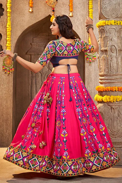 Deep Pink Exclusive Embroidered Work Navratri Chaniya Choli