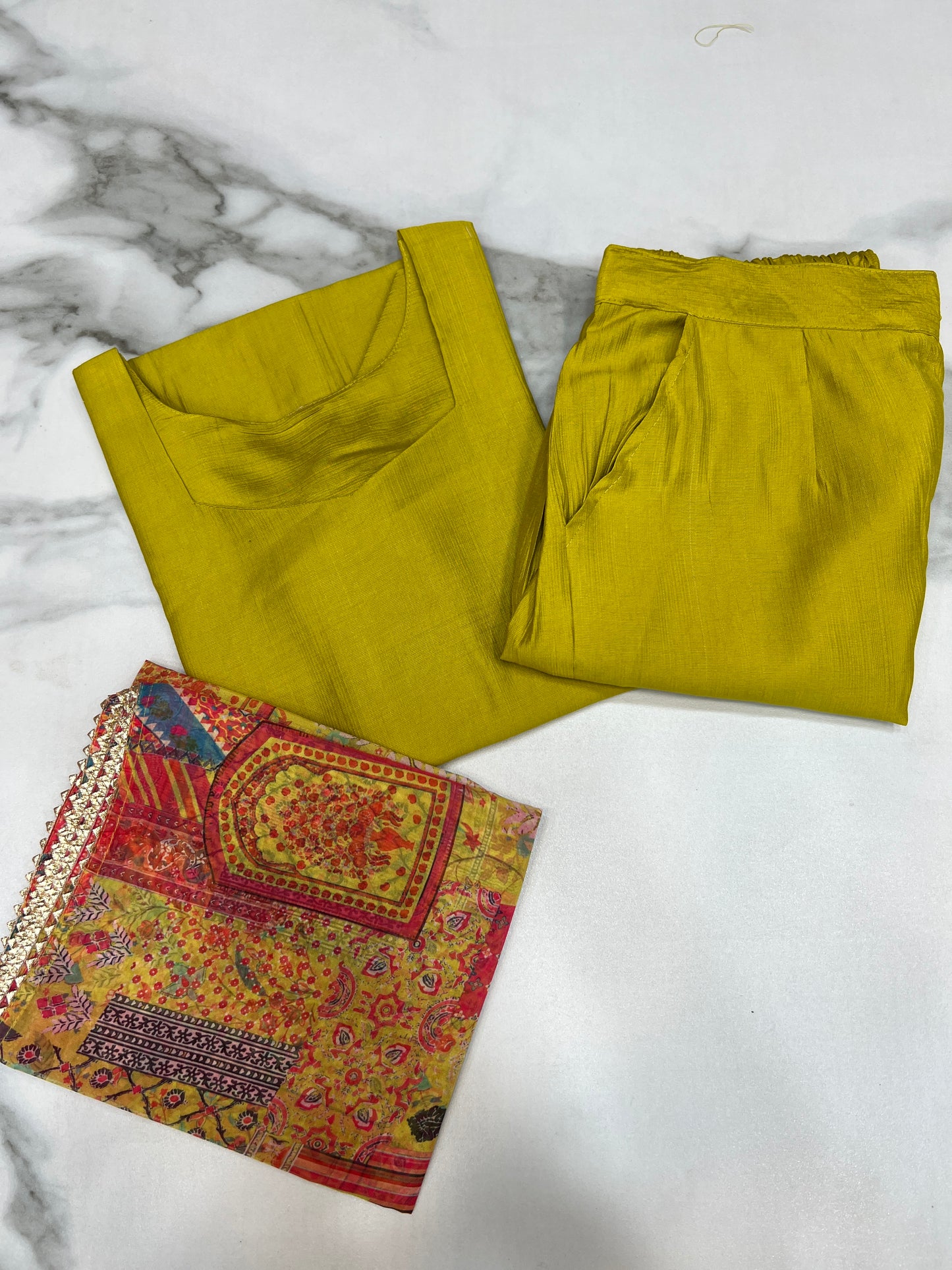 LEMON GREEN PETER PURE VISCOSE FABRIC STRAIGHT FIT SALWAR SUIT