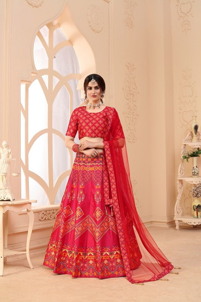 Pink Digital Printed Lehenga Choli With Dupatta Collection