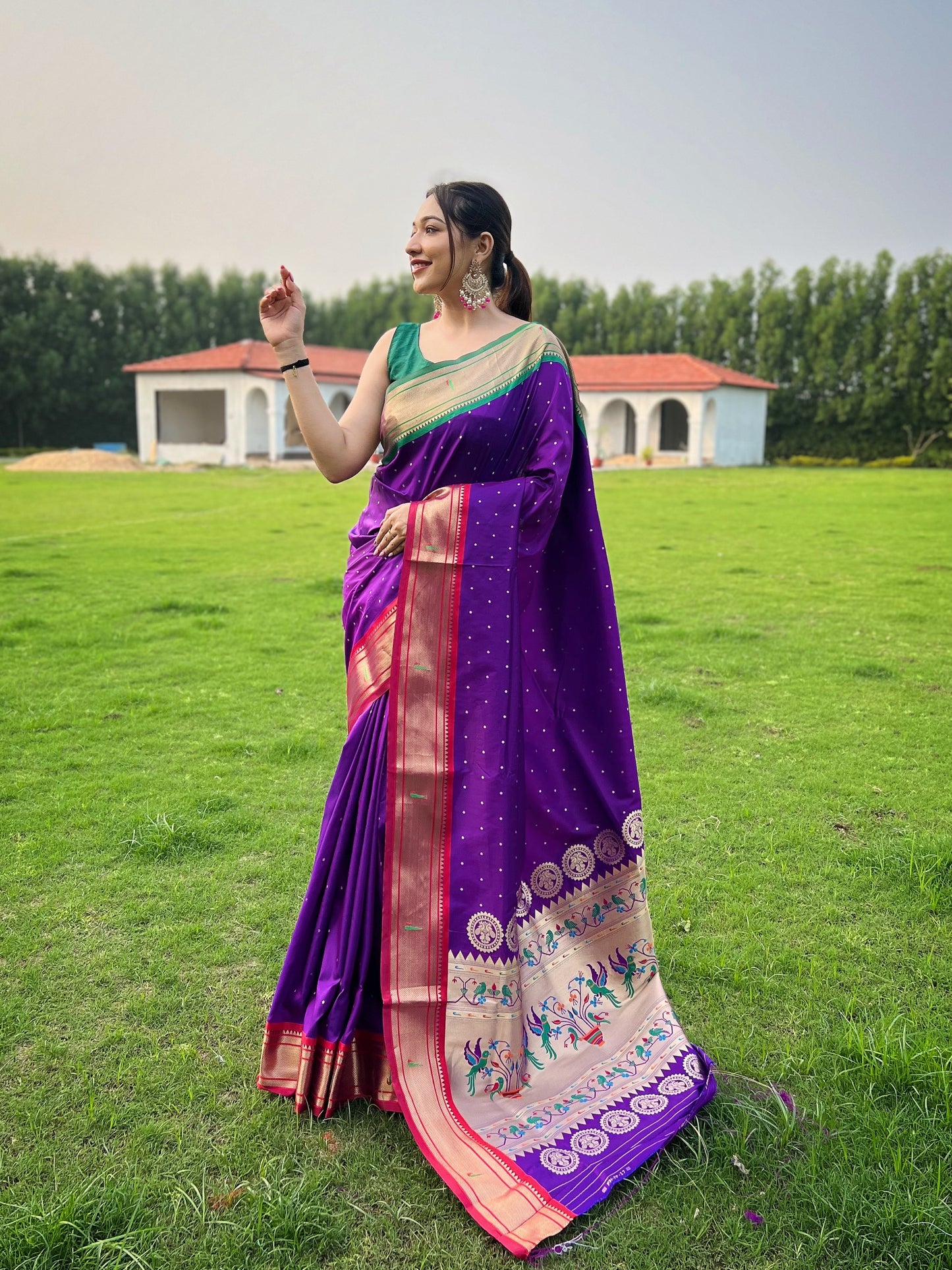 Purple New Concept Paithani Silk Woven Saree