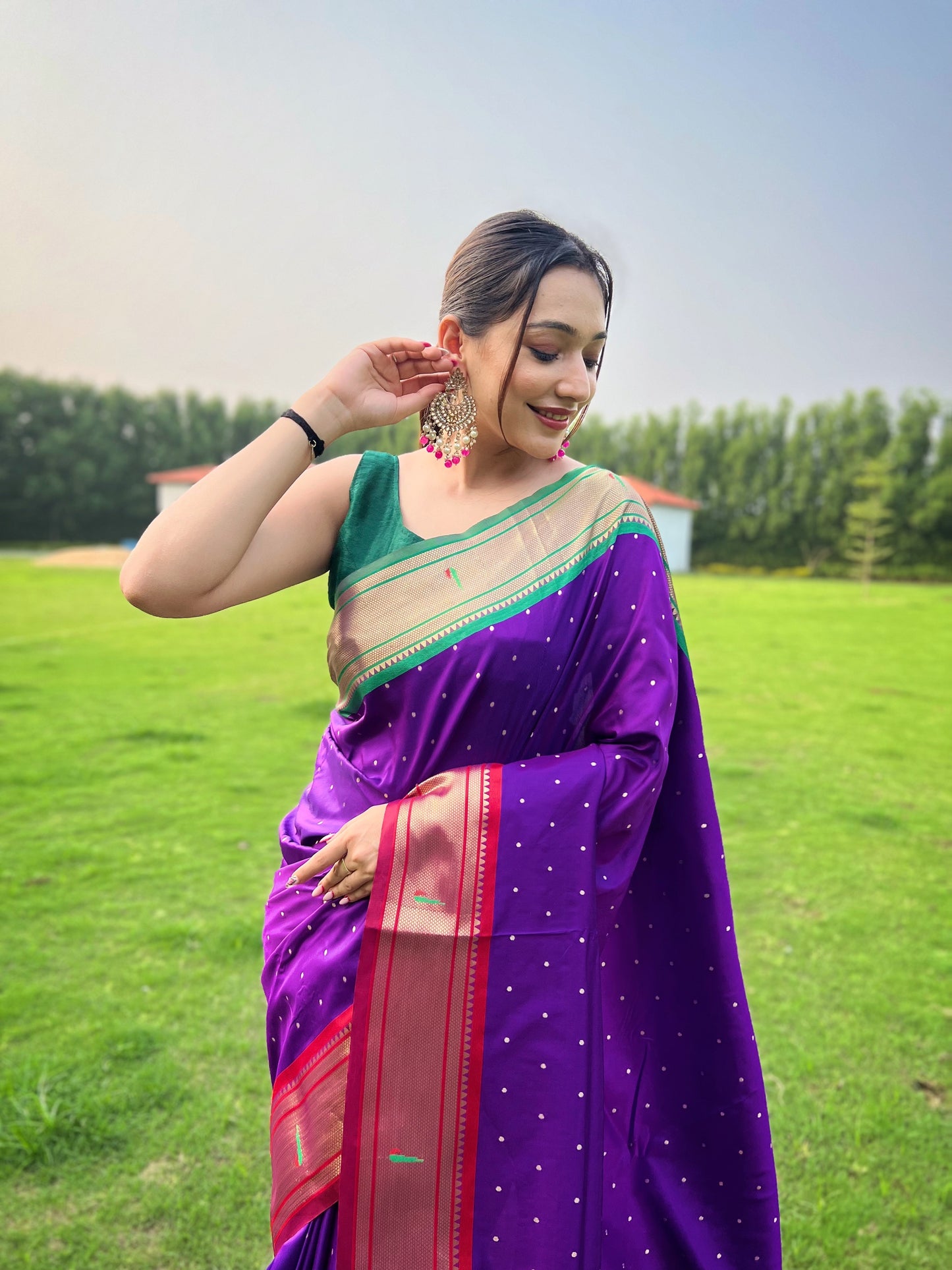 Purple New Concept Paithani Silk Woven Saree