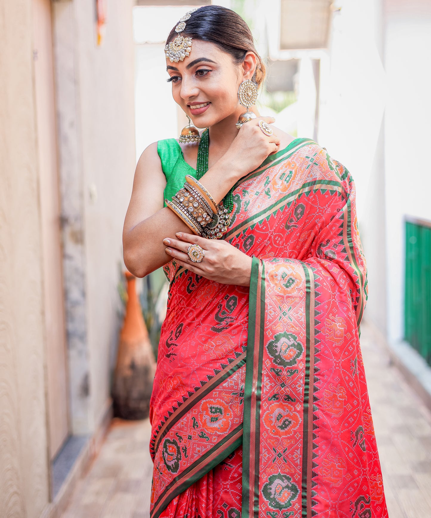 Pink Soft Elegant Patola Silk With All Over Meenakari Patola Weaving Saree