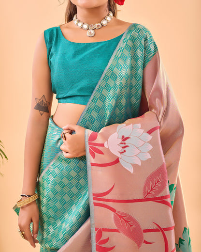 Rama Fulrani Paithani Silk Woven Saree