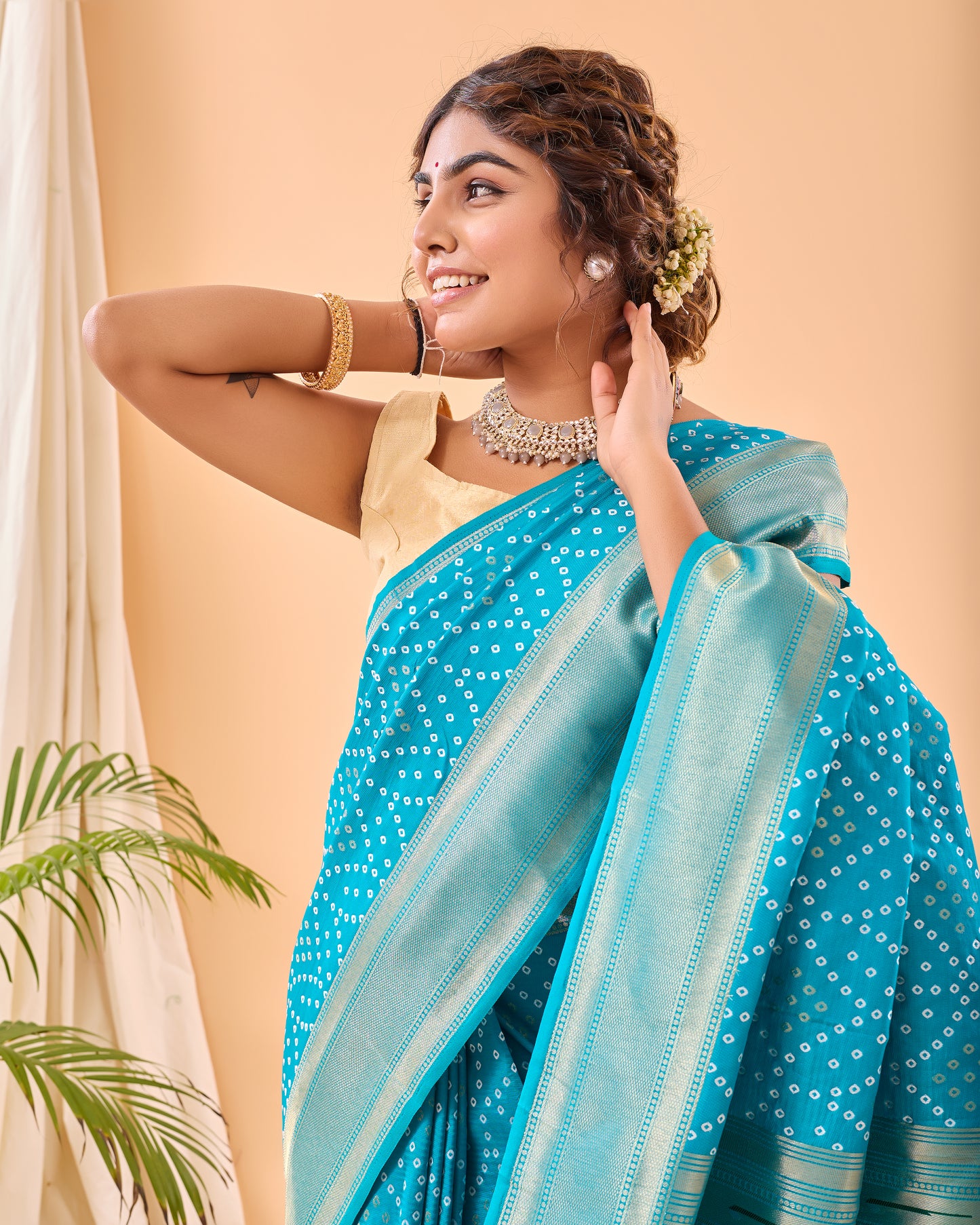 Sky Bandhej Original Paithani Silk Woven Saree