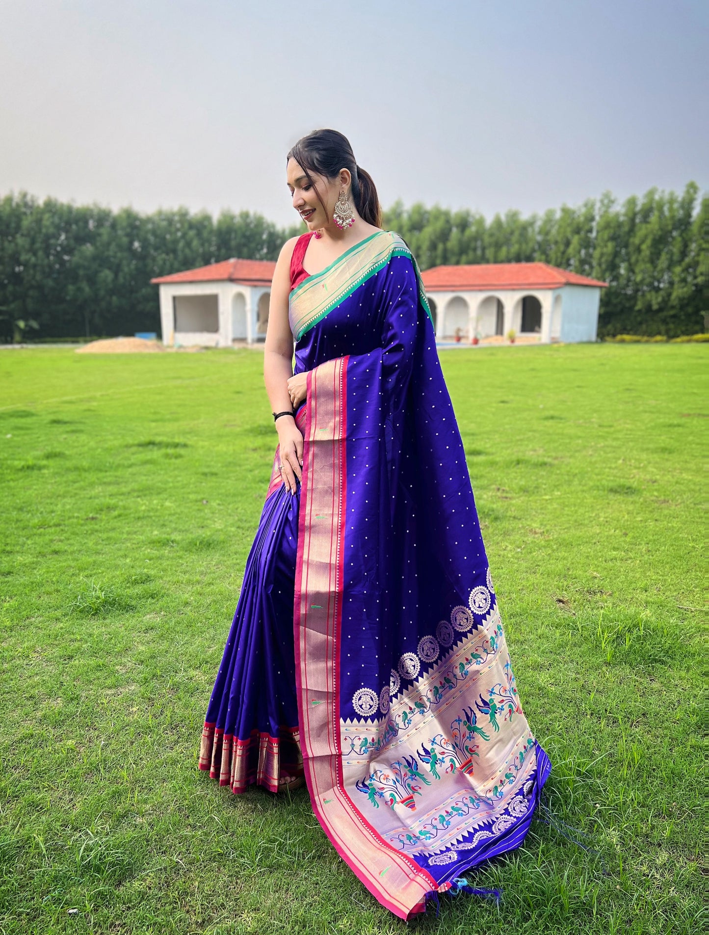 Voilet New Concept Paithani Silk Woven Saree