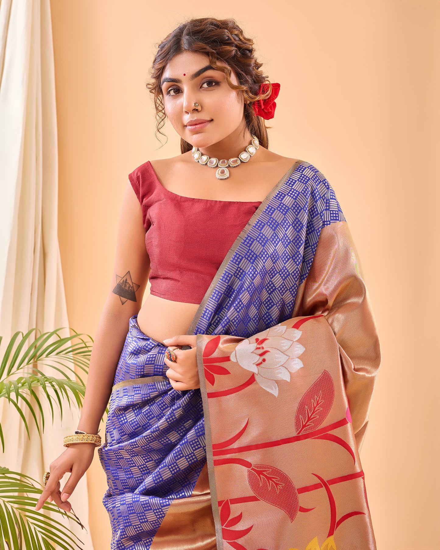 Voilet Fulrani Paithani Silk Woven Saree