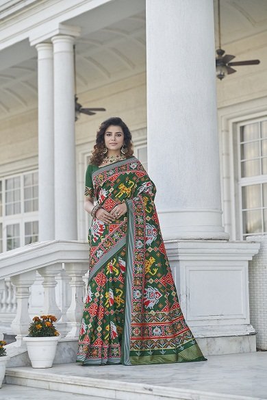 Green Patolat Silk Traditional Sarees