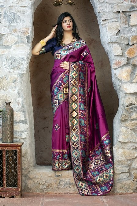 Purple Color Exclusive Party Wear Saree Collection