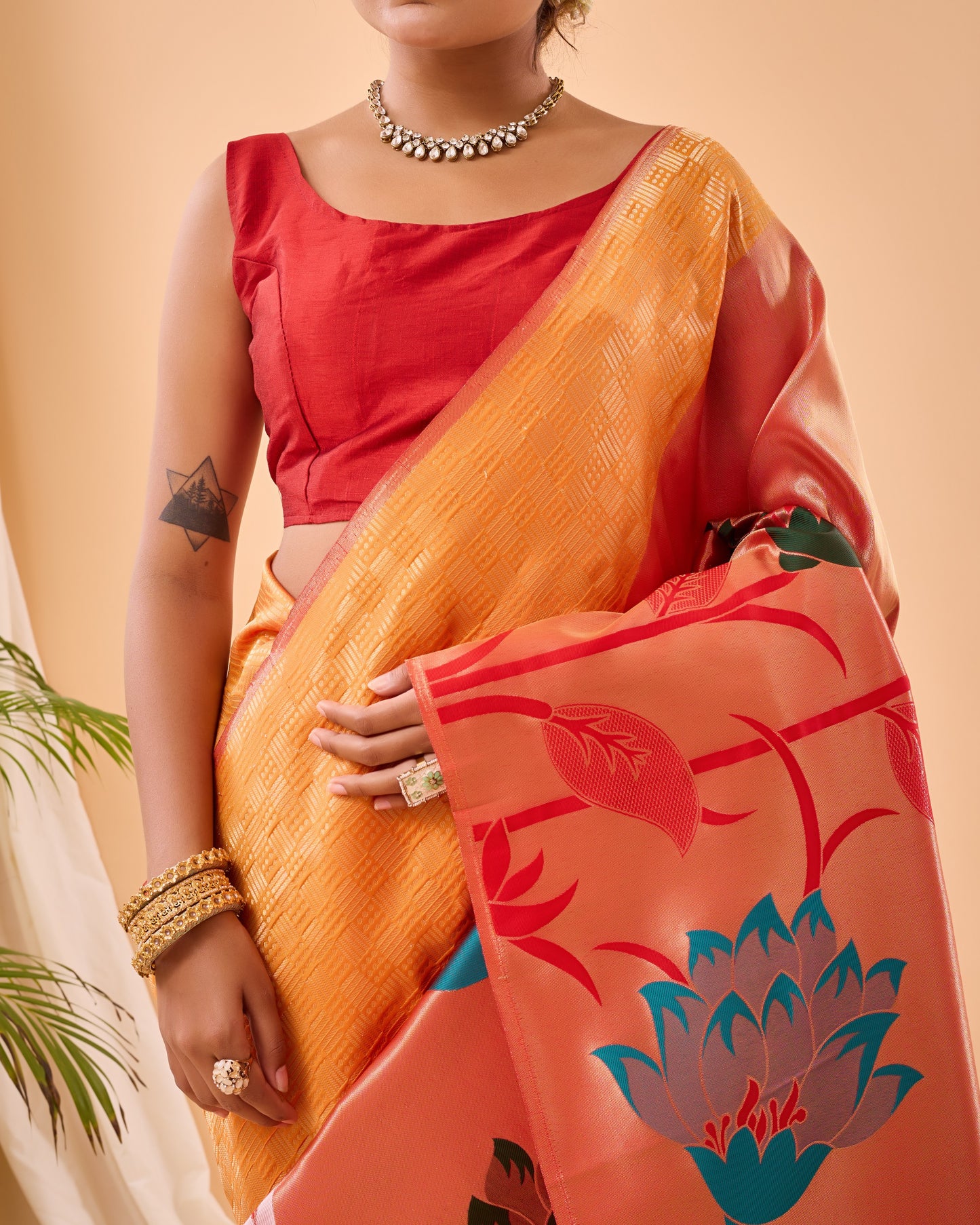 Yellow Fulrani Paithani Silk Woven Saree