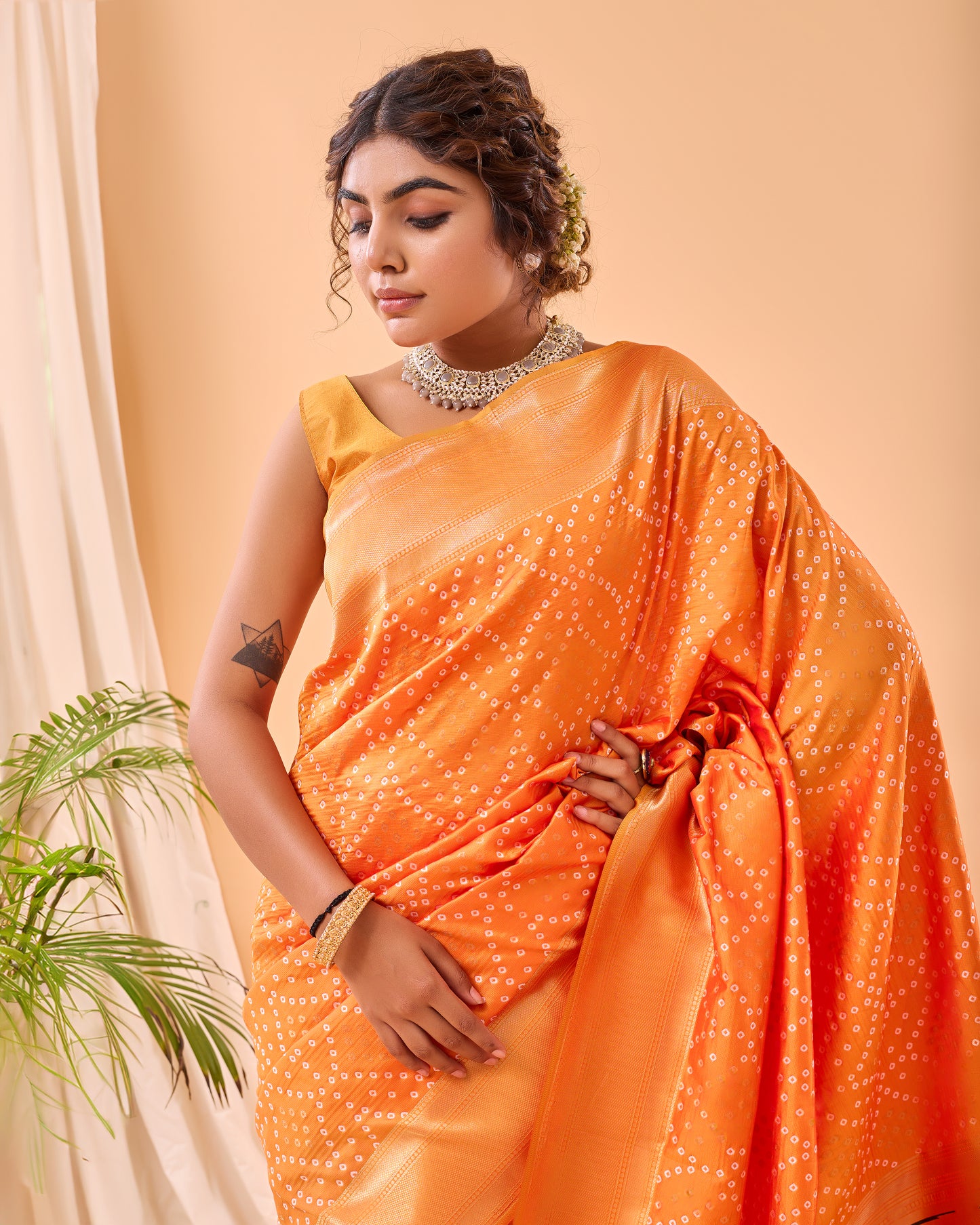 Yellow Bandhej Original Paithani Silk Woven Saree