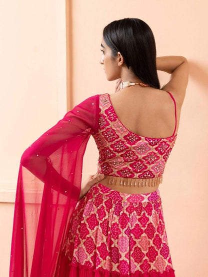 Pink Colour Designer Heavy Satin Printed With Hand Work Lehenga Choli