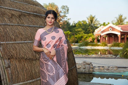 Light Pink Banarasi Silk Party Wear Saree