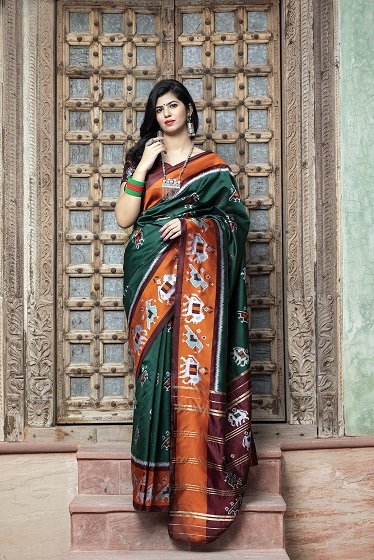 Green Patola Weaving Silk Saree