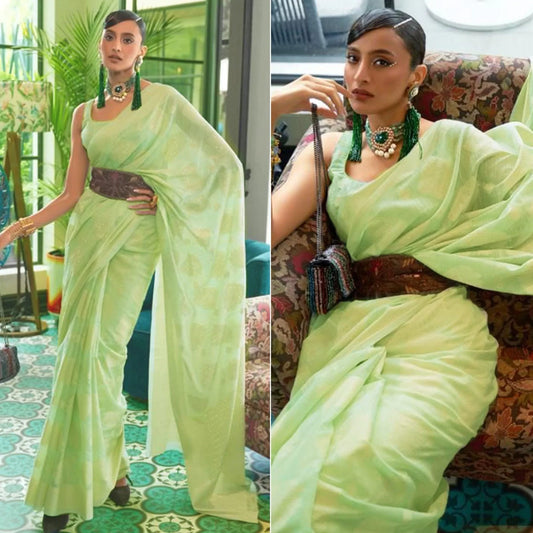 Green Woven- Sequence Handloom Silk Saree